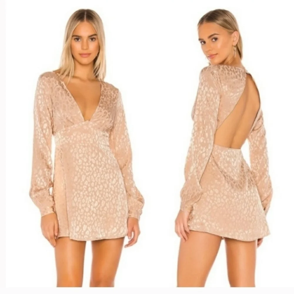 Privacy Please Ella Mini Dress Plush Leopard Cocktail Wedding Guest Dress XS